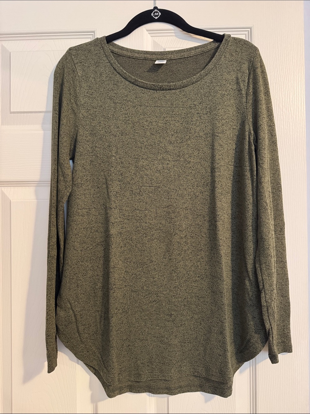 Long Sleeve Scoop Neck Women's Top - Hunter Green